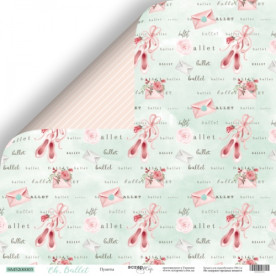 Лист двусторонней бумаги 30x30 Пуанты Oh, Ballet Scrapmir