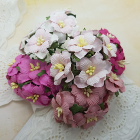 Набір квітів яблуні, в рожевих тонах, 5 шт, 3,75 см