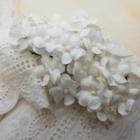 Набір весняних квіточок, білий, 5 шт, 2.5 см