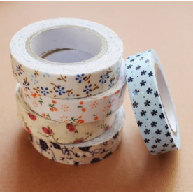 Стрічка декоративна на клейовий основі, квітковий дизайн, №8, 5 м, 15 мм.
