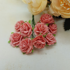 Набор розочек 20 мм, кораловый, 5 шт