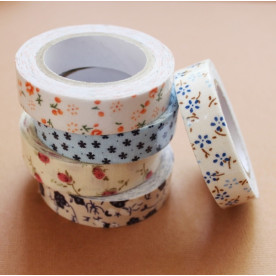 Стрічка декоративна на клейовий основі, квітковий дизайн, №9, 5 м, 15 мм.
