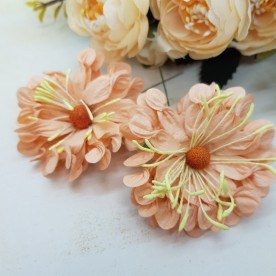 Цветок хризантемы, персиковый, 6.5 см, 1 шт.