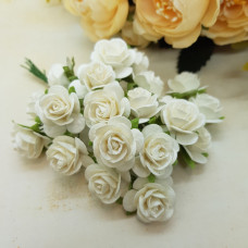Набір трояндочок 20 мм, білий, 5 шт.