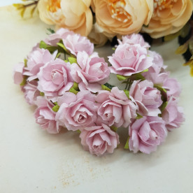 Набір диких трояндочок 25 мм, рожевий, 5 шт