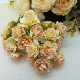 Набір диких трояндочок 25 мм, колір шампанське, 5 шт