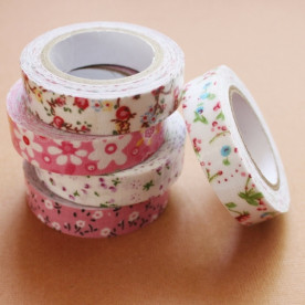 Стрічка декоративна на клейовий основі, квітковий дизайн, №12, 5 м, 15 мм.