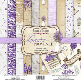 Набор скрапбумаги Lavender Provence, 20x20см, 10+1 листов, Фабрика Декору