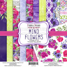 Набір скраппаперу Mind Flowers, 30,5x30,5см, 10 + 1 л., Фабрика Декору