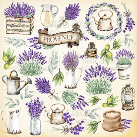 Лист с картинками для вырезания, Lavender Provence, Фабрика Декору