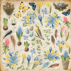 Лист з картинками для вирізання, Botany Spring, Фабрика Декору