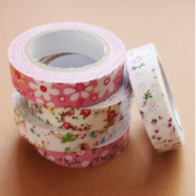 Стрічка декоративна на клейовий основі, квітковий дизайн, №15, 5 м, 15 мм.