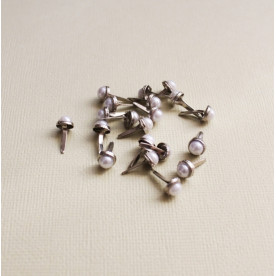 Набір перламутрових брадс 6 мм, білий колір, 10 шт.