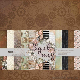 Набор Бумага для скрапбукинга двусторонняя 30,5х30,5см от WOODchic Відлік часу