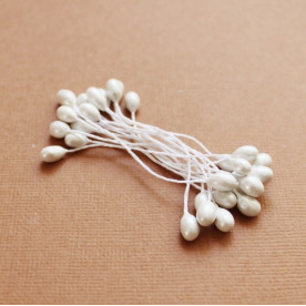 Набор тычинок перламутрового белого цвета, 5 мм, 30 головок (15 веточек)