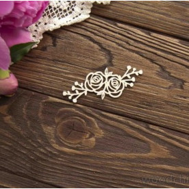Чипборд Роза с гипсофилой WOODChic