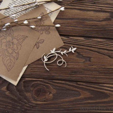 Чипборд Завиток с листьями малый WOODChic