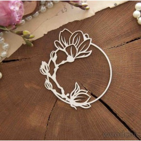 Квітуча магнолія в круглій рамці WOODChic