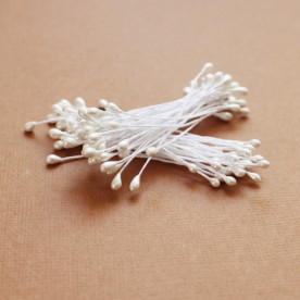 Набор тычинок перламутрового белого цвета, 3 мм, 60 тычинок (30 веточек)