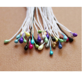 Набор разноцветных перламутровых тычинок, 40 тычинок (20 веточек)