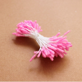 Набір скляних тичинок рожевого кольору, 3 мм, 60 тичинок (30 гілочок)