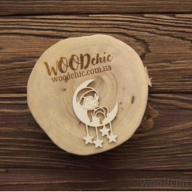 Чипборд малыш на луне WOODChic