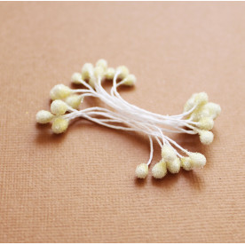 Набір скляних тичинок ніжно-жовтого кольору, 5 мм, 30 тичинок (15 гілочок)