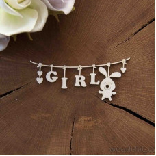 Чіпборд Підвіска дитяча з зайчиком Girl WOODChic
