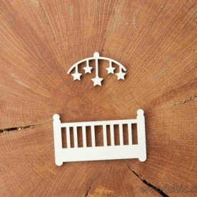 Чипборд Кроватка и подвеска WOODChic