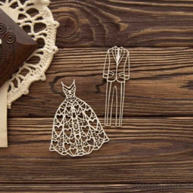 Чипборд Наряд жених и невеста, WOODChic