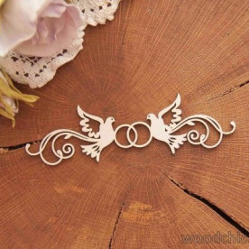 Чіпборд Підвіска весільна Голуби WOODChic