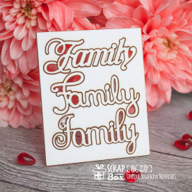 Чіпборд напис Family, Scrapbox
