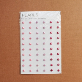 Набір напівперлин в рожево-бузкових тонах, 5 мм, 60 шт.