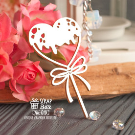 Чіпборд льодяник у формі серця Hk-018, Scrapbox