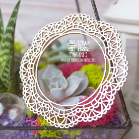 Чіпборд рамка кругла Ажурна серветка Hr-173, Scrapbox