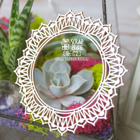 Чіпборд рамка кругла Плетені серветка Hr-172, Scrapbox