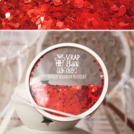 Наповнювач для шейкера міні вирубка червона Qb-009, Scrapbox