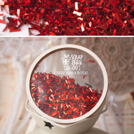 Наповнювач для шейкера стружка, колір червоний Qb-010, Scrapbox