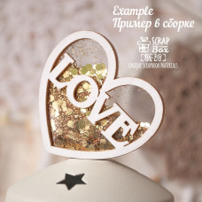 Основа для шейкера в формі серця з написом Love (2 заготовки) Hh-191, Scrapbox