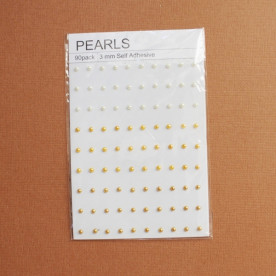 Набір напівперлин в золотистих тонах, 3 мм, 90 шт. 