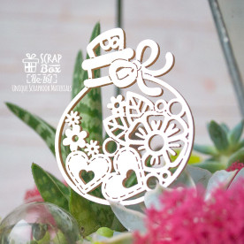 Чіпборд колбочка з квітами Ho-161, Scrapbox