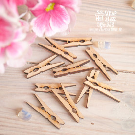 Набор деревянных прищепок 10шт Wfo-039 , Scrapbox