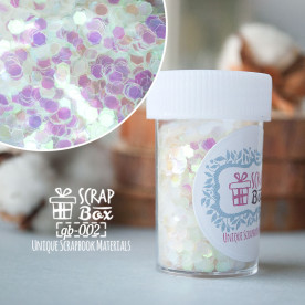 Наполнитель для шейкера мини вырубка голографичная белая Qb-002 , Scrapbox