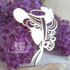 Чіпборд жіночий силует в капелюшку з стрічками Ho-155, Scrapbox