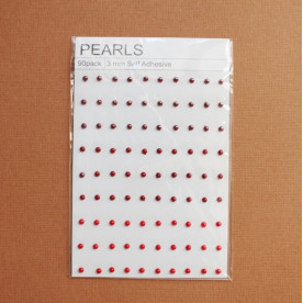 Набор полужемчужин в красных тонах, 3 мм, 90 шт. 