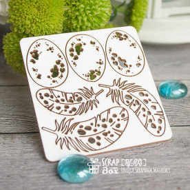 Чипборд набор перышки и яички Hf-103 , Scrapbox