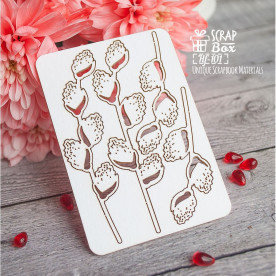 Чипборд набор веточек вербы Hf-101 , Scrapbox