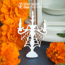 Чипборд подсвечник с паутинкой Hh-072 , Scrapbox