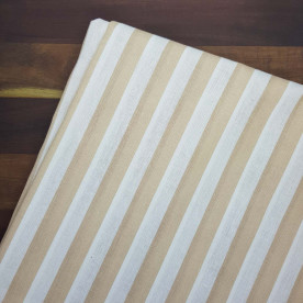 Ткань хлопок Полоса бежевая, 35х70 см