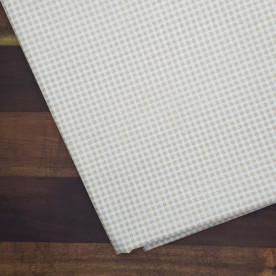 Тканина бавовна Клітка виші бежева, 50х75 см